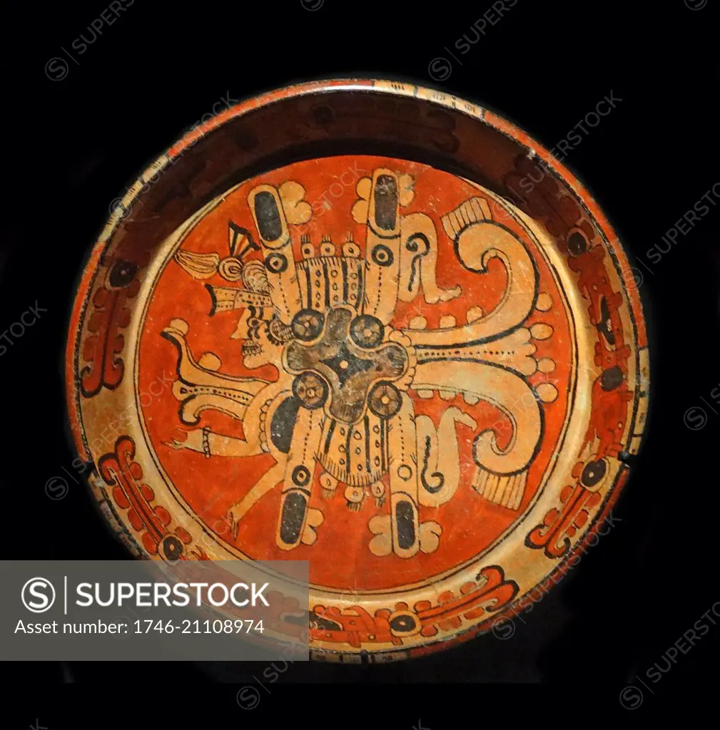 Mayan, ceramic plate with the sign of Venus Yucatan, Mexico. 600-900 AD.