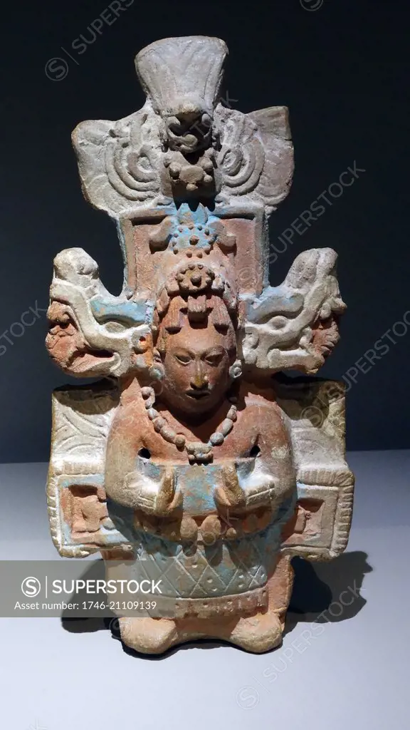 Mayan ceramic female figurines representing a sea goddess. From Jaina, Mexico 600-900 AD