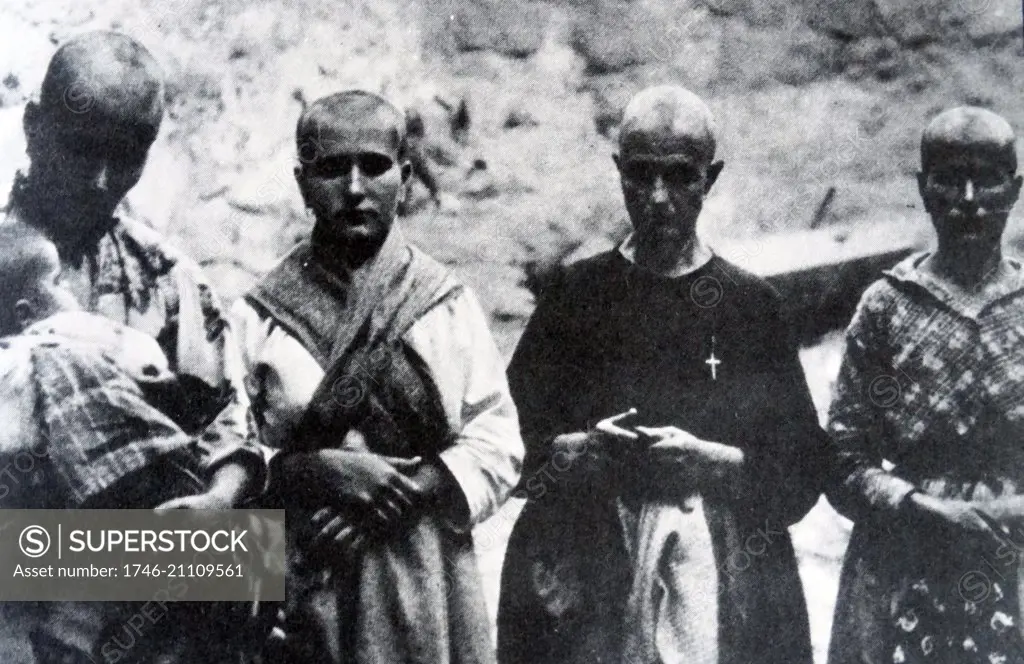 women who had their heads shaved in Toledo, for being relatives who were Republicans. Spanish Civil War 1936