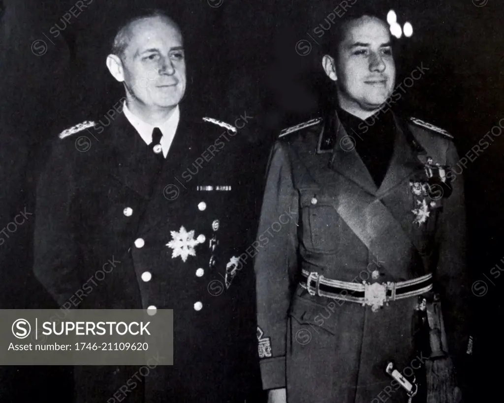 German Foreign Minister Von Ribbentrop meets with Italian Foreign Minister Ciano in 1938.