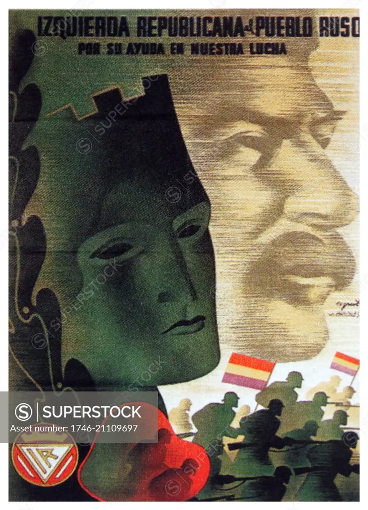 Russia and Its Help in Our Fight! A republican poster from the Spanish Civil War, showing an image of Stalin