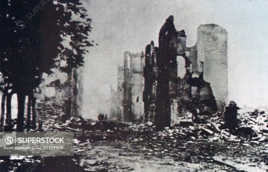 Air raid attack on the Basque town of Guernica, Spain, during the Spanish Civil War. by the German air force's Condor Legion and the Italian Aviazione Legionaria, under the code name: Operation Rügen. The number of victims of the attack is still disputed; the Basque government reported 1,654 people killed.