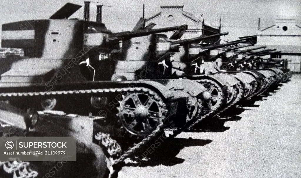 Soviet tanks used by the republican army in Spain, during the Spanish Civil War