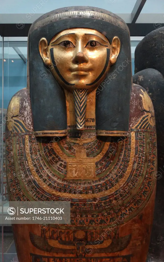 Funerary coffin for the mummy of the priest Hornedjitef. From Thebes, Egypt, Early Ptolemaic Period, 3rd century BC