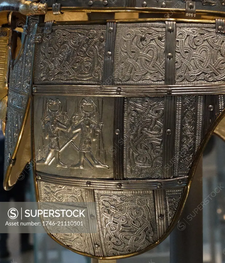 A replica of the Sutton Hoo helmet Anglo-Saxon, early 7th century AD. Only four complete helmets are known from Anglo-Saxon England: at Sutton Hoo, Benty Grange, Wollaston and York.