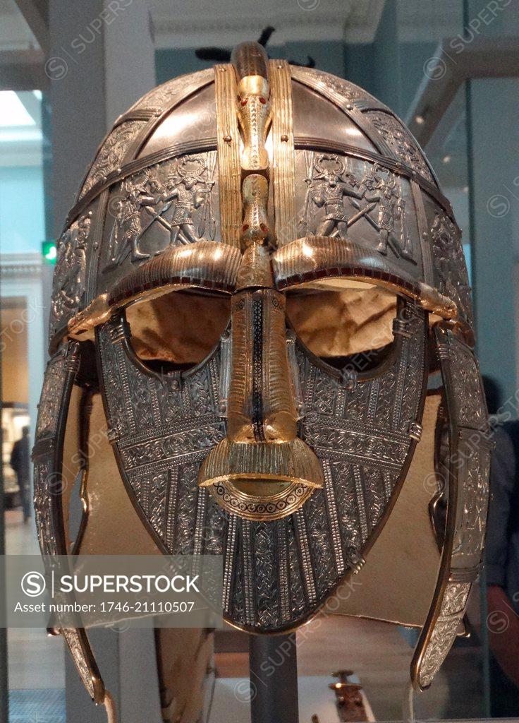 A replica of the Sutton Hoo helmet Anglo-Saxon, early 7th century AD ...