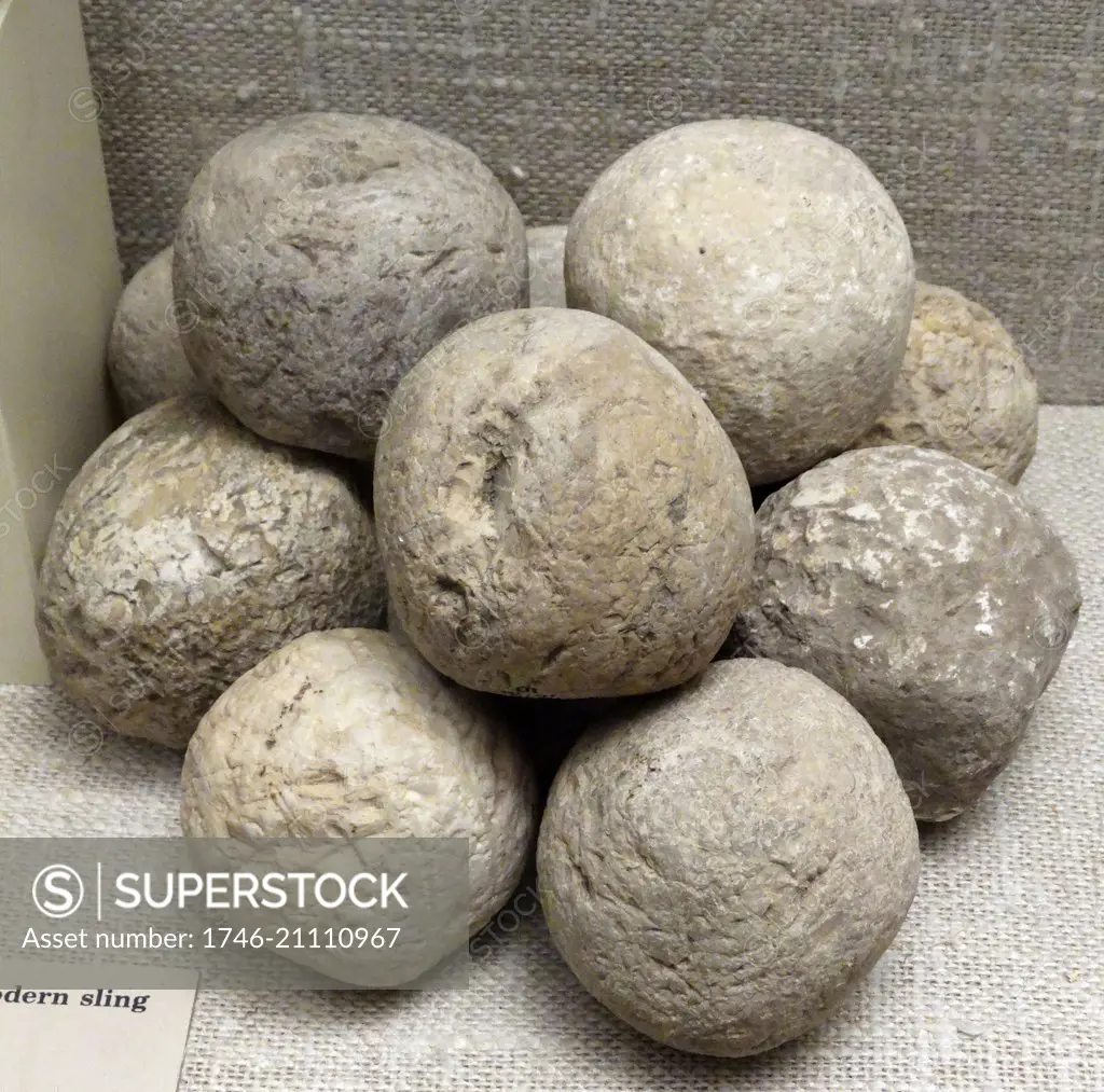 Sling stones, from the main gate, Assyrian, about 700-692 BC From Nineveh,