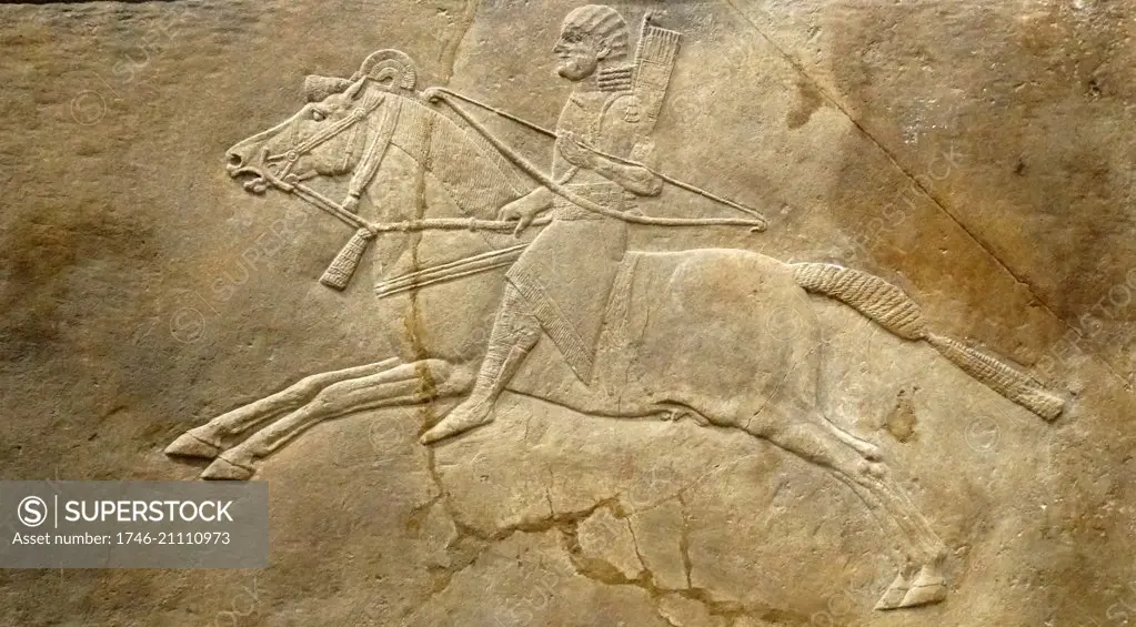 Relief depicting the royal lion hunt. Assyrian, about 645-635 BC From Nineveh, North Palace,