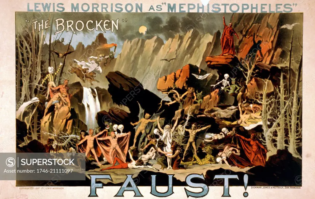 Lewis Morrison as Mephistopheles in Faust. By Jones & Hettrich Dickman, San Francisco.