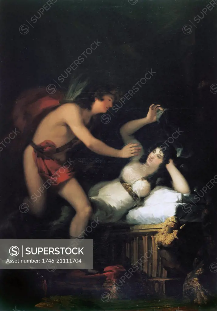 Painting titled 'Allegory of Love, Cupid and Psyche' by Francisco Goya (1746-1828) Spanish romantic painter and printmaker regarded as the last of the Old Masters. Dated 1800