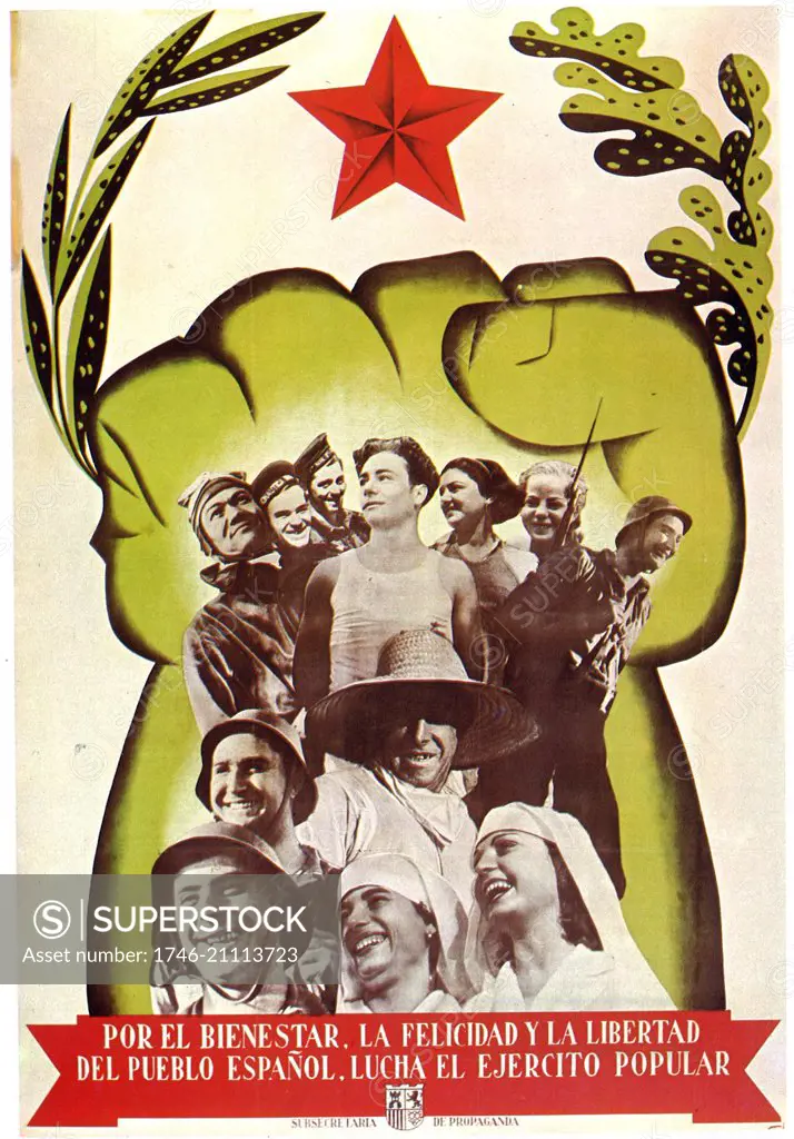 Popular Front Republican propaganda poster: Spanish Civil War 1937