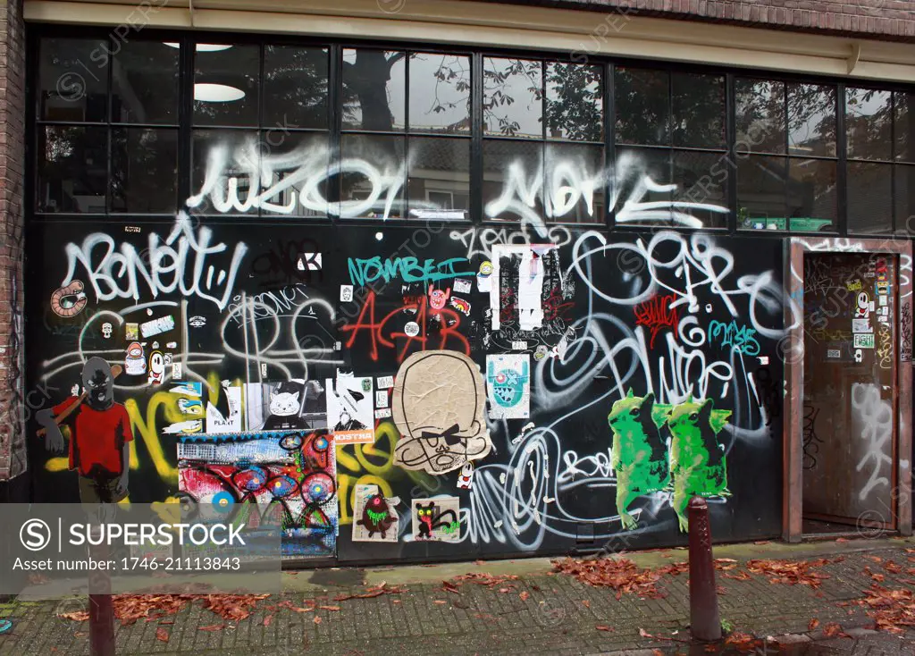 Graffiti on a building in Amsterdam Netherlands, 2015