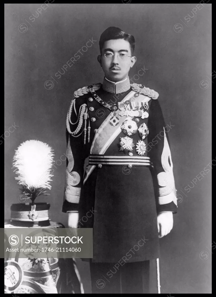 Photograph of Emperor Shwa (1901-1989) Emperor of Japan, also known as Hirohito, in Dress Uniform. Dated 1935