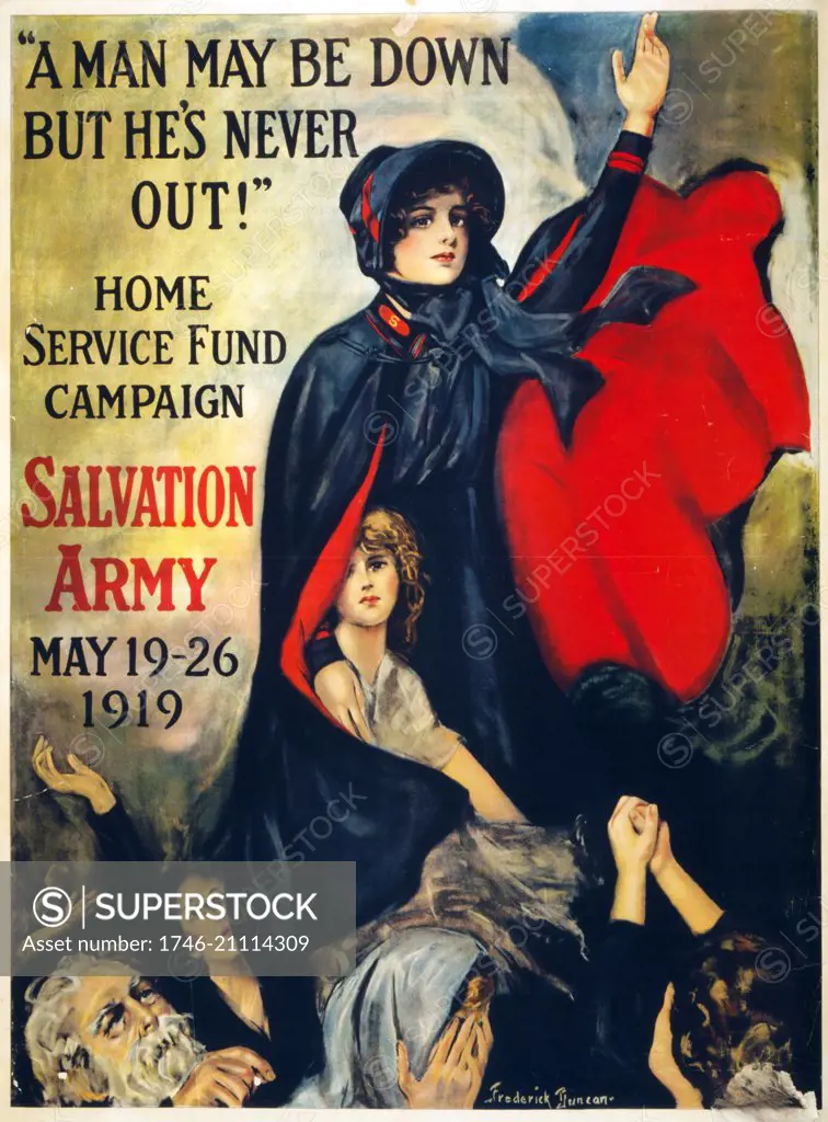 Post World war One 'Home Service Fund' Campaign poster by the Salvation Army 1919