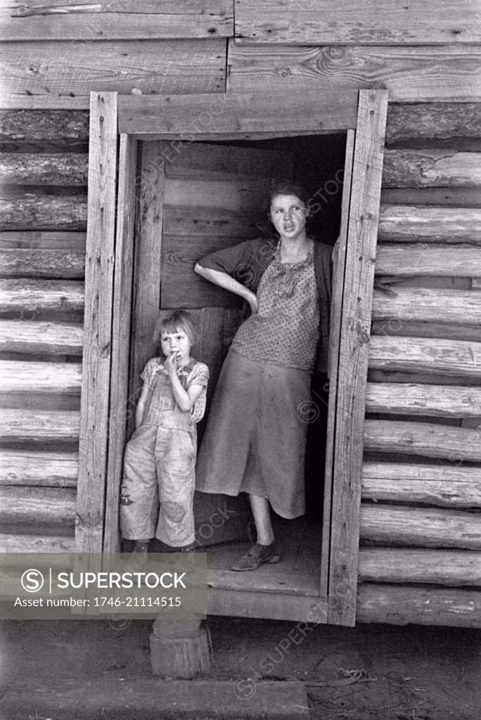 Photograph of a mother and child in Walker County, Alabama. Photographed by Arthur Rothstein (1915-1985) an American photographer and photo journalist. Dated 1937