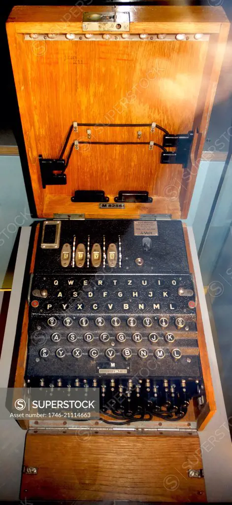 World war Two, Enigma coding machine, used in the early to early-mid twentieth century for commercial and military usage.