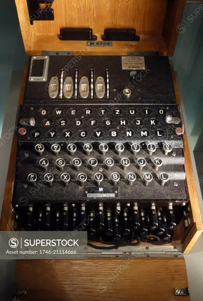 World war Two, Enigma coding machine, used in the early to early-mid twentieth century for commercial and military usage.