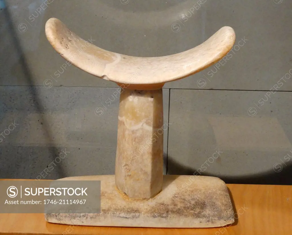 Ancient Egyptian Headrest made from alabaster (Middle Kingdom, 2040-1640 BC)