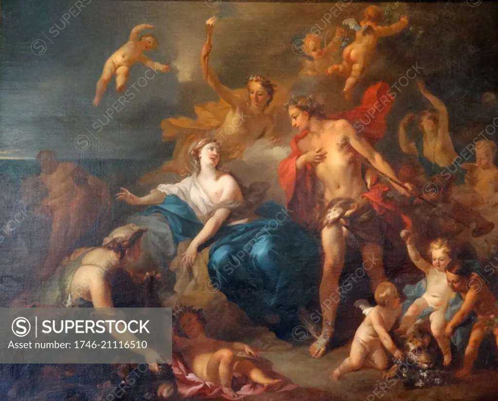 Marriage of Bacchus & Ariadne by Pierre-Jacques Cazes (1676-1754). Oil on canvas