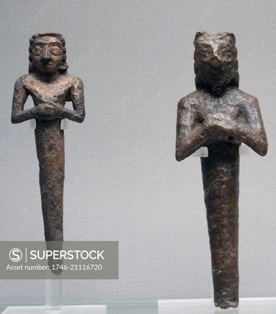 Foundation peg and Figurine from a temple. Dated to the Early Dynastic III period.