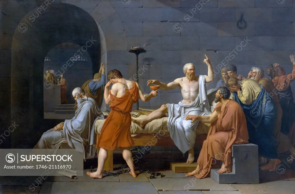 The Death of Socrates' by Jacques-Louis David (1748-1825), 1787. Oil on canvas.