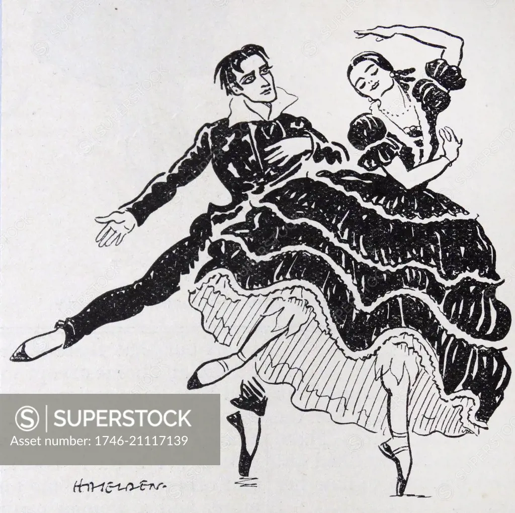 Anton DOLIN (1904-83) British ballet dancer and choreographer dancing the name role in the Vic-Wells Ballet's production of Lord of Burleigh with Ursula Moreton as Lady Clara. At this time. Dolin was princial dancer with the Vic-WelIs.