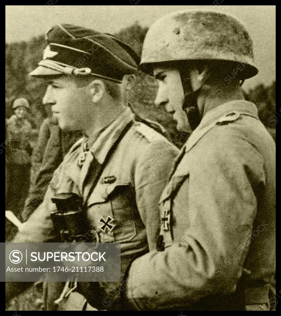 Major Rudolf Witzig (14th August 1916 - 3rd October 2001) of the Nazi German forces, taken in 1940.