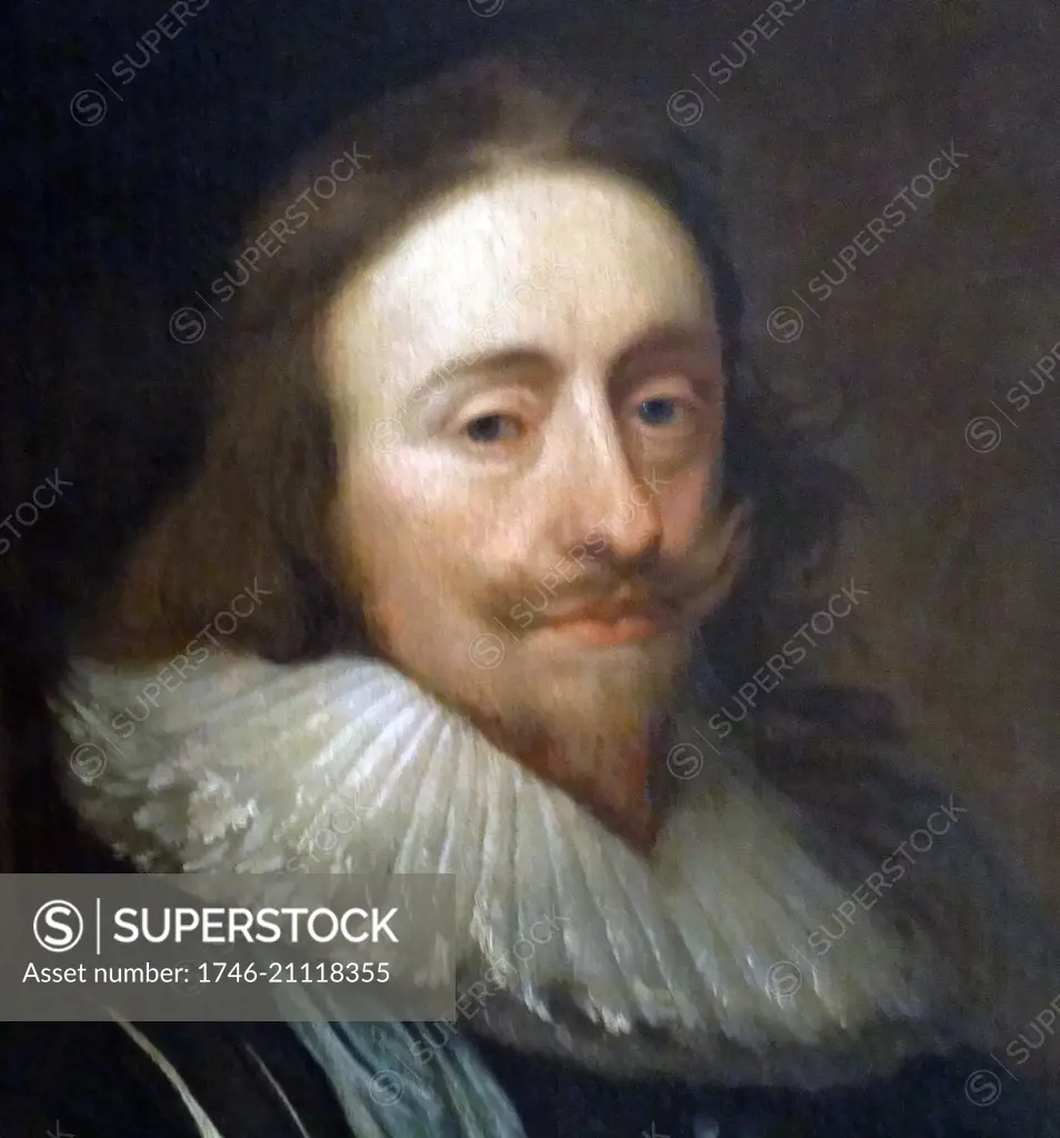 Portrait of King Charles I by Cornelis Janssens van Ceulen (1593-1661) English painter of portraits of Dutch or Flemish parentage. Dated 17th Century