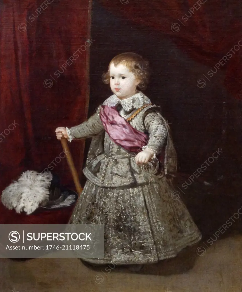 Painting titled 'Don Baltasar Carlos' by Diego Velázquez (1599-1660) a Spanish painter and leading artist for the Court of King Philip IV. Dated 17th Century