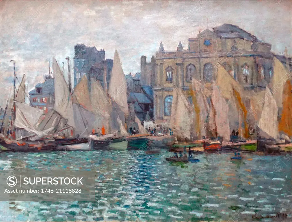 Painting titled 'The Museum at Le Harve' by Claude Monet (1840-1926) founder of French Impressionist painting. Dated 1873