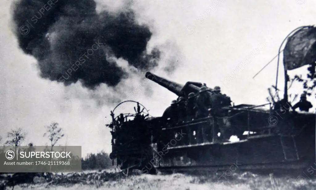 World war one: German artillery cannon in Belgium 1914