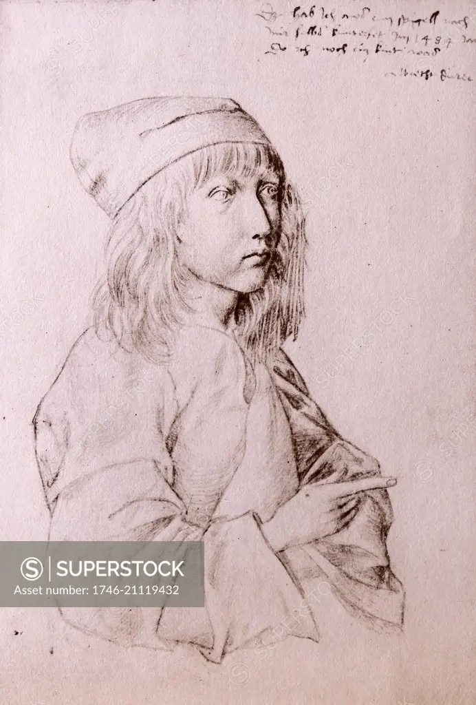 Self-portrait by Albrecht Dürer (1471-1528) painter, printmaker and theorist of the German Renaissance. Dated 16th Century