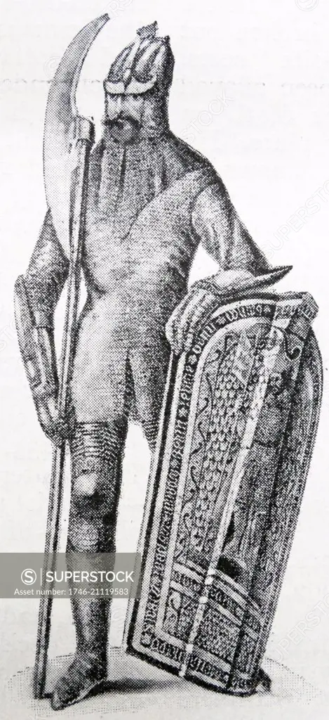 Bohemian warrior in chain armour typical of the 15th century.