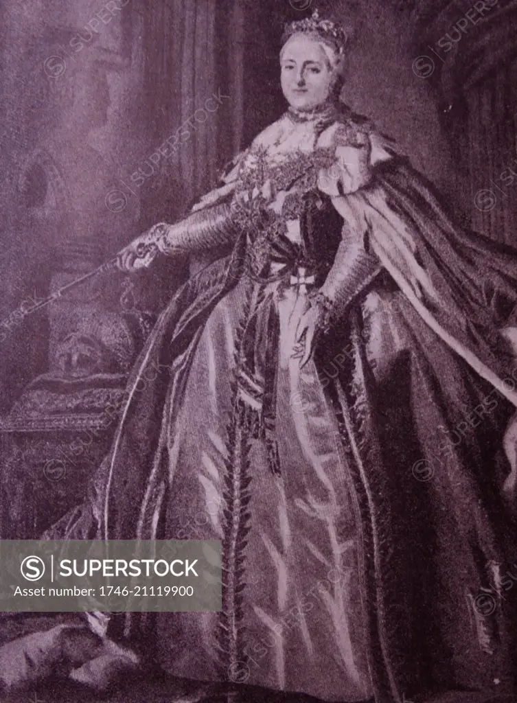 Catherine the Great of Russia visits a peasant village. The Empress took a deep interest in the condition of her people. During her Majestyís royal progresses it was the custom of her favourite, Potemkin, to patch up miserable villages into a State of apparent prosperity