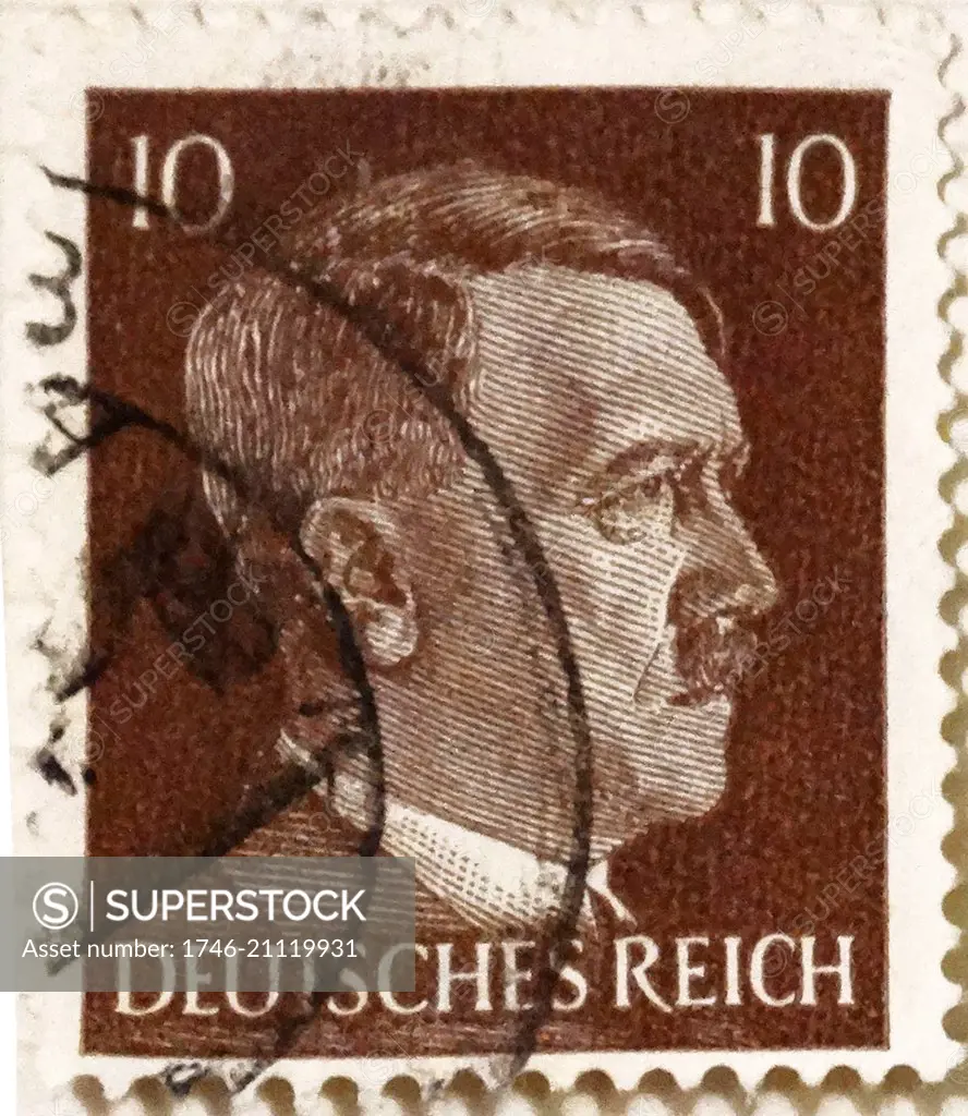 Adolf Hitler Nazi Chancellor of Germany depicted on a postage stamp 1936