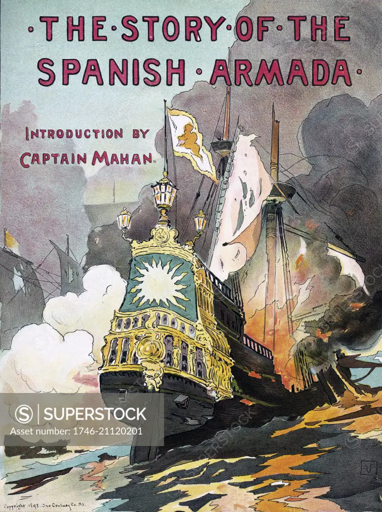 Poster showing an illustration of the destruction of the Spanish