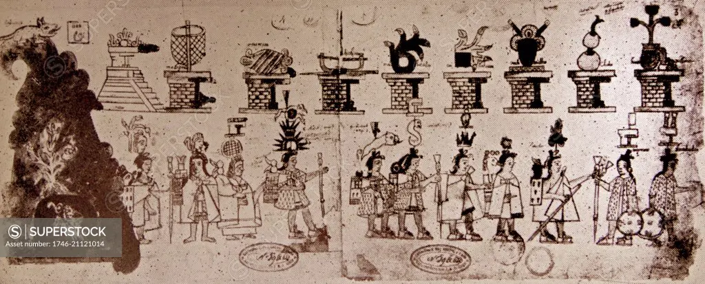 The Aztec 'Codex Azcatitlan' details the history of the Mexica from their migration from Aztlán to the Spanish conquest of Mexico and Christianization. The exact date it was written is not known; it is presumed it was written sometime between the mid 16th and 17th centuries