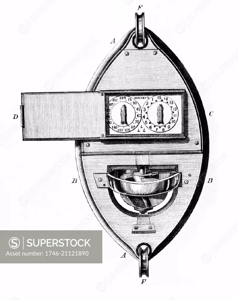 depth sounding machine developed in 1802 by Edward Massey; On striking the sea floor; the rotor would lock. Masseyís sounding machine could then be hauled in and the depth could be read off the dials in fathoms. By 1811; the Royal Navy had purchased 1; 750 of these devices: one for every ship in commission during the Napoleonic Wars. Depth sounding refers to the act of measuring depth.