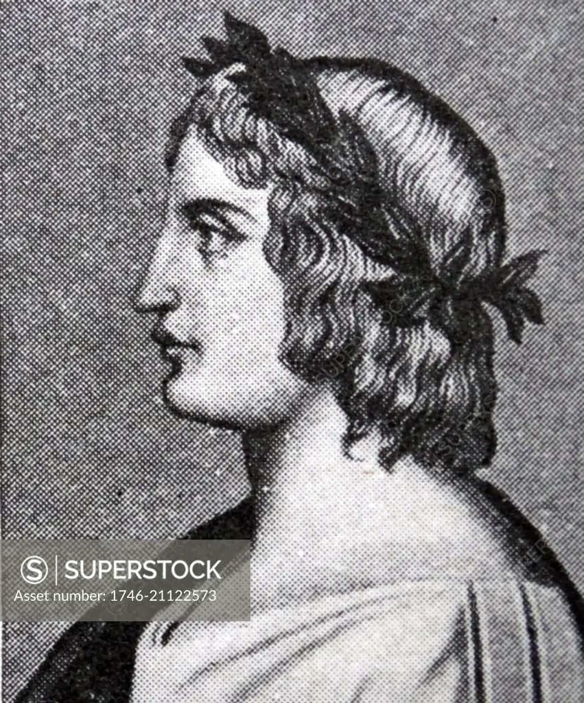 Portrait of Publius Vergilius Maro (70-19 BC) an ancient Roman poet of the Augustan period.