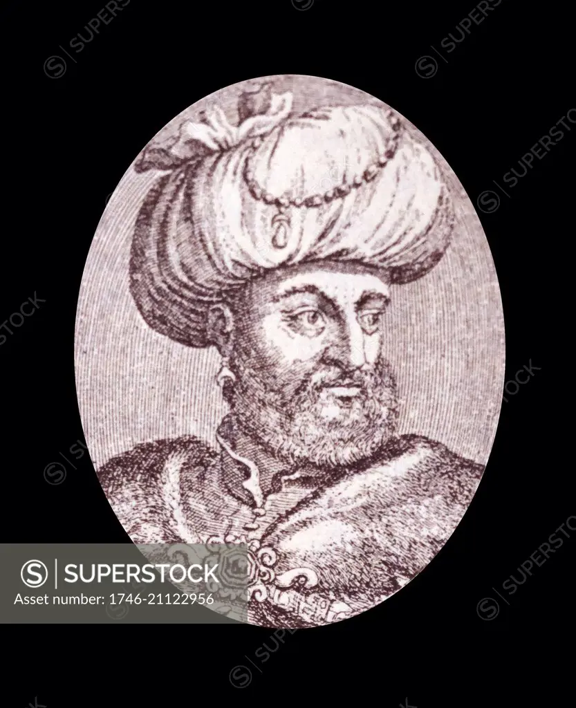 Portrait of Kara Mustafa Pasha, an Ottoman military leader and grand vizier. Dated 17th Century