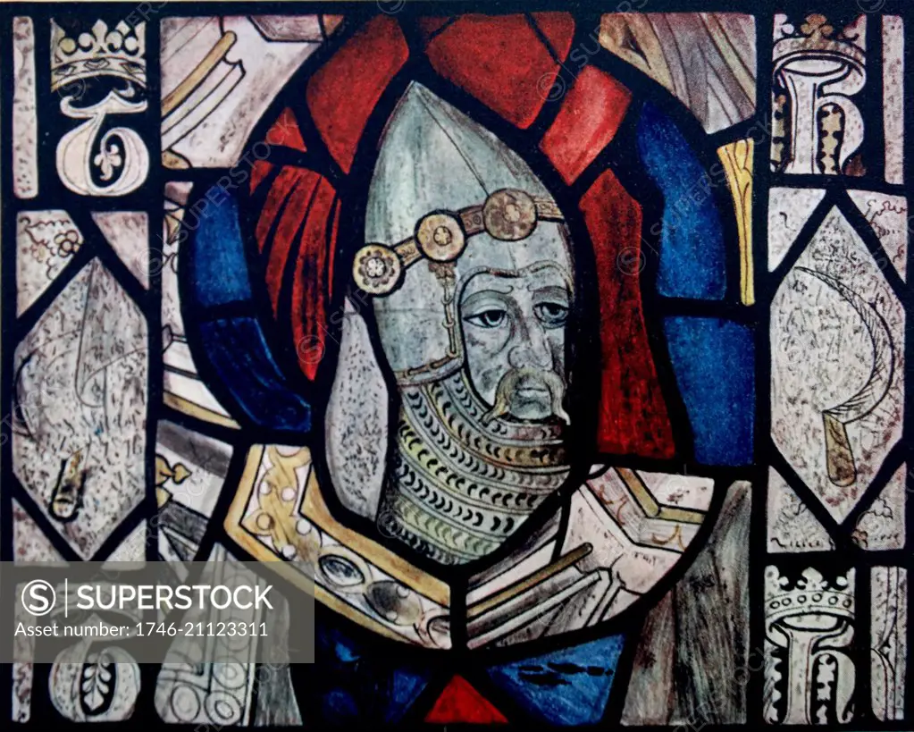 Stained-glass window from about 1400 of Sir Thomas Hungerford, in Farleigh Hungerford parish church, Somerset. Sir Thomas (de) Hungerford (died 3 December 1398) was the first person to be recorded in the rolls of the Parliament of England as holding the (pre-existing) office of Speaker of the House of Commons of England