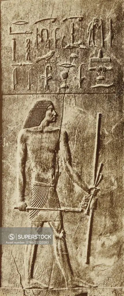 Wooden panel in the tomb of Hesy-Ra (Hesire) an official, physician (possibly the first known in history) and scribe who lived during the Third dynasty of Egypt, served under the pharaoh Djoser