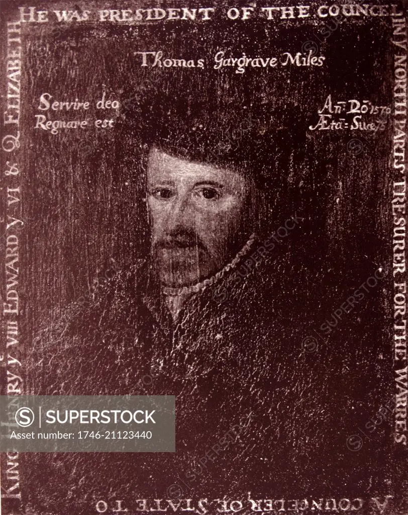 Sir Thomas Gargrave (1495-1569) Was the High Sheriff of Yorkshire from 1565-1569. Speaker of the House of Commons 1559.