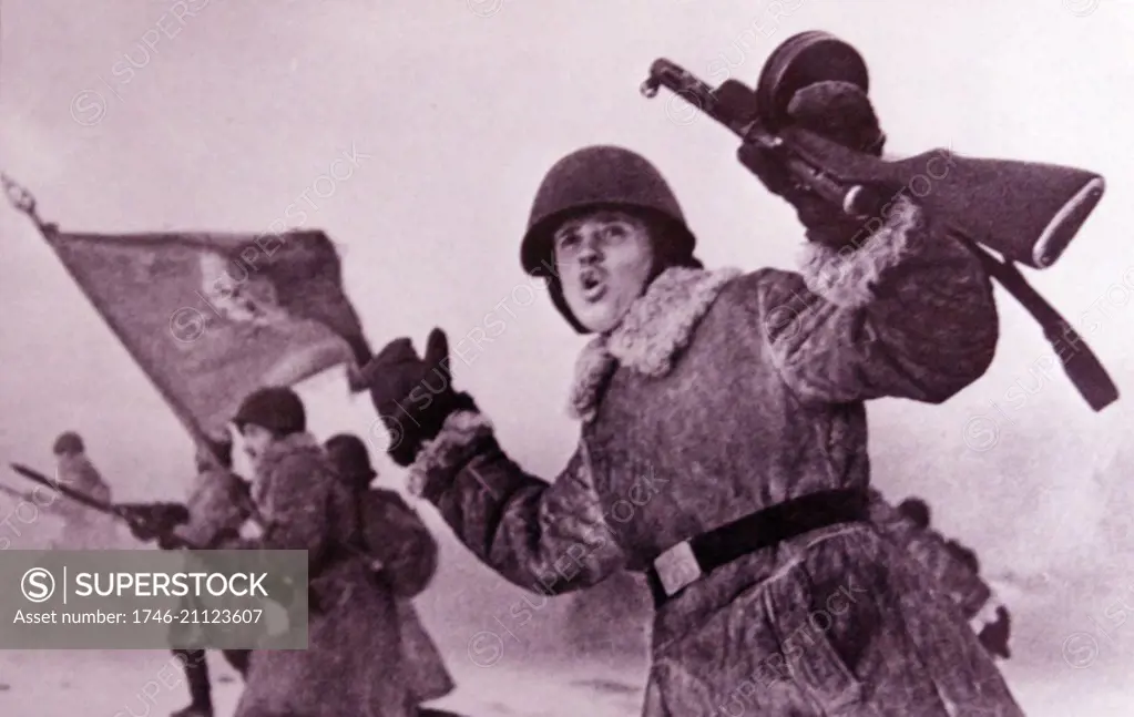 Soviet troops during the Battle of Leningrad.