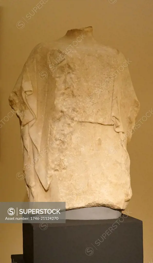 Statue of a female wearing a peplos. Dated 460 BC