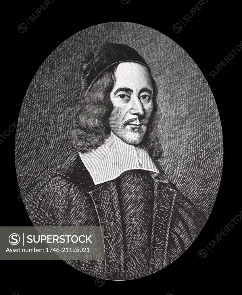 Engraved portrait of George Herbert (1593-1633) a Welsh-born English poet, orator and Anglican priest. Dated 17th Century