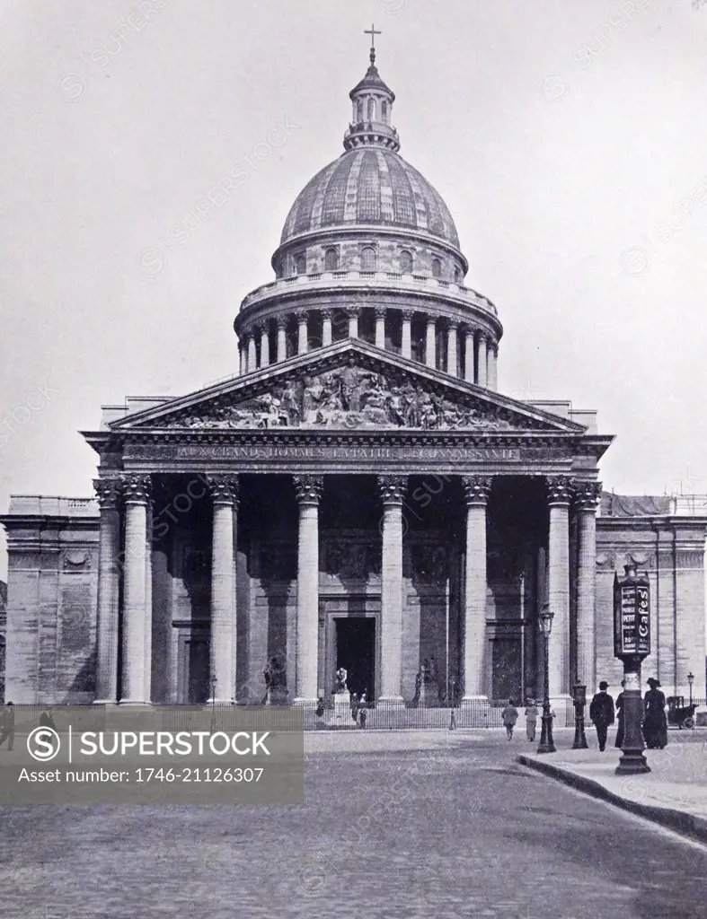 Photographic print of Le Panthéon national, originally built as a church dedicated to St. Genevieve. Dated 19th Century