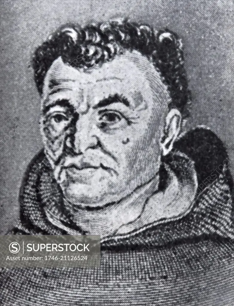 Portrait of Tommaso Campanella (1568-1639) a Dominican friar, Italian philosopher, theologian, astrologer, and poet. Dated 17th Century