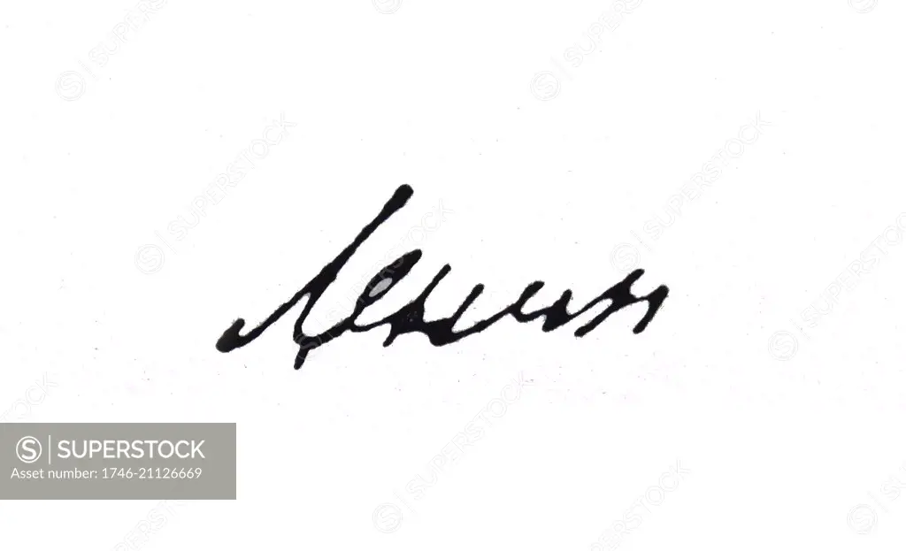 Signature of Vladimir Lenin (1870-1924) a Russian communist revolutionary, politician, and political theorist. Dated 20th Century