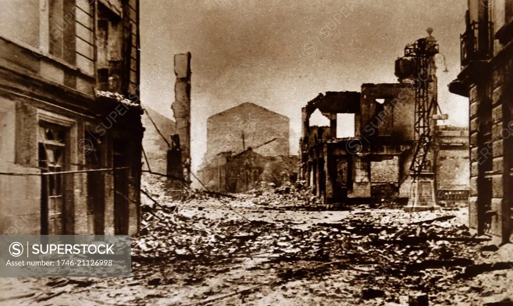 Photographic print of the Bombing of Guernica as part of Operation Rügen. Dated 20th Century